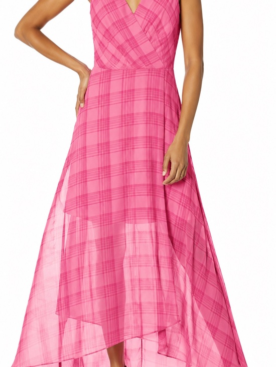 Tommy Hilfiger Dresses & Skirts - Tommy Hilfiger Pink Plaid High-Low Maxi Dress